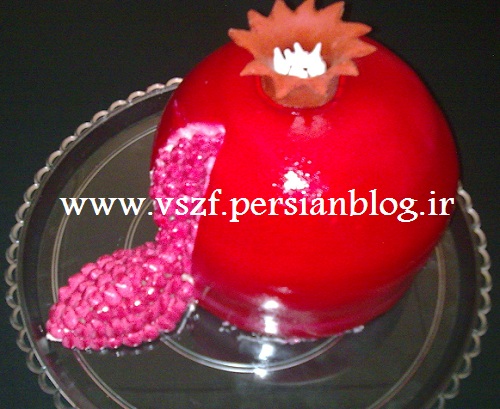 آموزش کیک یاقوتی انار با تزئین فانتزی هندوانه/شیرینی